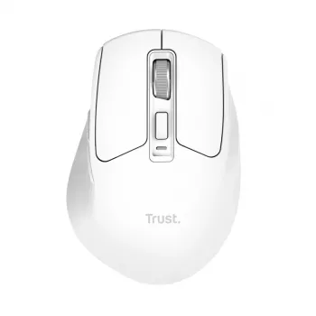 Mouse da ufficio senza fili per destrimani TRUST Niven – RF + Bluetooth, 3200 DPI, 7 tasti, rotellina, bianco