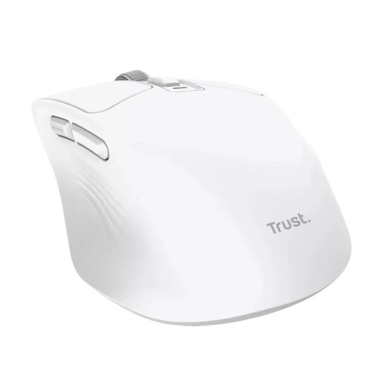 Mouse da ufficio senza fili per destrimani TRUST Niven – RF + Bluetooth, 3200 DPI, 7 tasti, rotellina, bianco