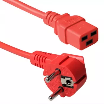ACT cavo di alimentazione connettore CEE 7/7 (angolare) - C19 rosso 0,6 m