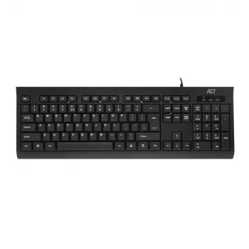 Tastiera business ACT USB (layout Qwerty/US), full-size (100%), con filo, USB, a membrana, QWERTY, nero