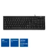 Tastiera business ACT USB (layout Qwerty/US), full-size (100%), con filo, USB, a membrana, QWERTY, nero