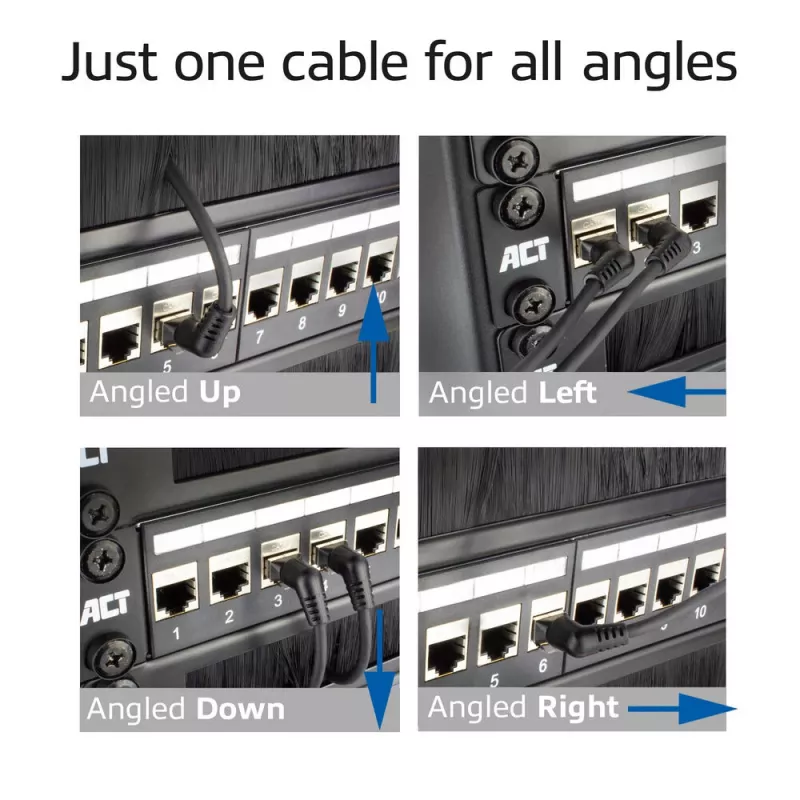 Cavo di rete ACT DD1903 Cat6 U/FTP (STP) nero, 3 m, RJ-45 su RJ-45, contatti dorati