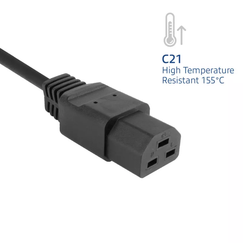 Cavo di alimentazione ACT C20–C21 IEC60320 nero 2 m, 250 V 16 A