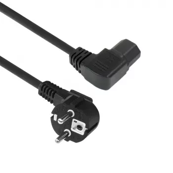 Cavo di alimentazione ACT spina CEE7/7 (angolare) - C15 (angolare sinistra) IEC60320 nero 1,5 m