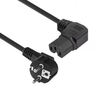 Cavo di alimentazione ACT spina CEE 7/7 (angolare) - C15 (angolare) IEC60320 nero 2 m