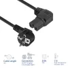 Cavo di alimentazione ACT spina CEE 7/7 (angolare) - C15 (angolare) IEC60320 nero 2 m