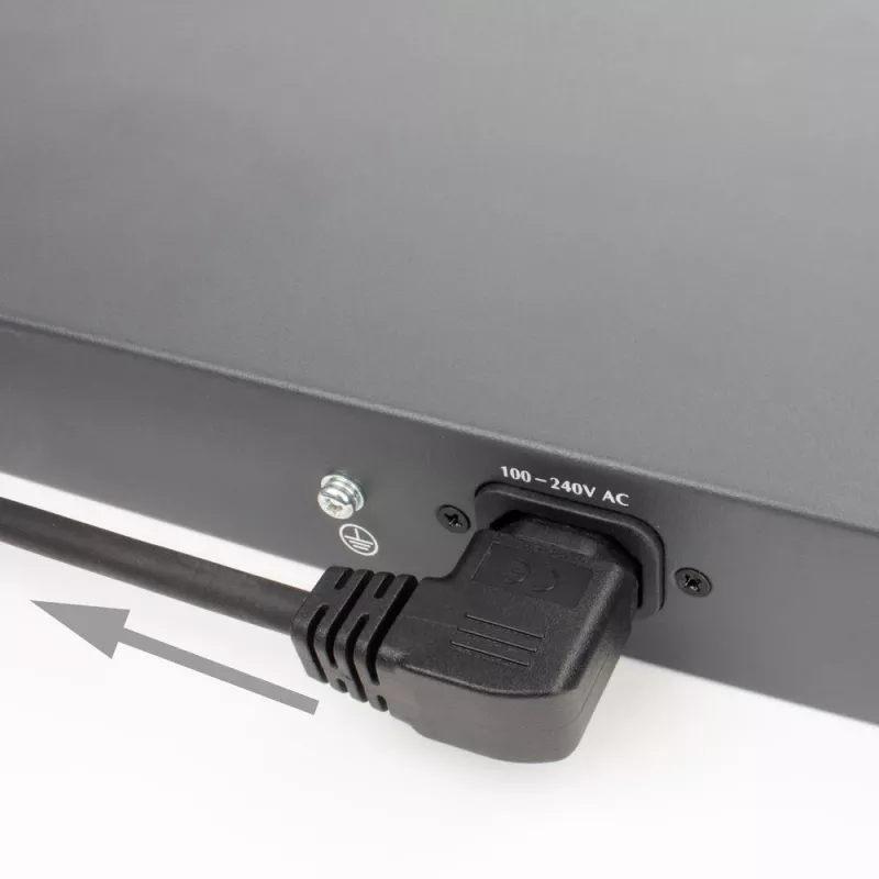 Cavo di alimentazione ACT C14 - C15 (angolare sinistra) IEC60320 nero 0,6 m