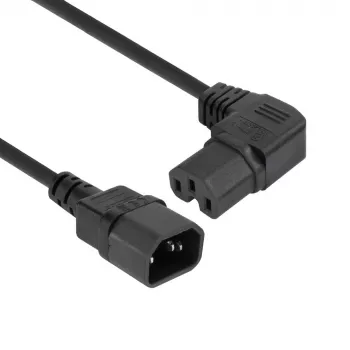 Cavo di alimentazione ACT C14 - C15 (angolare destra) IEC60320 nero 0,6 m