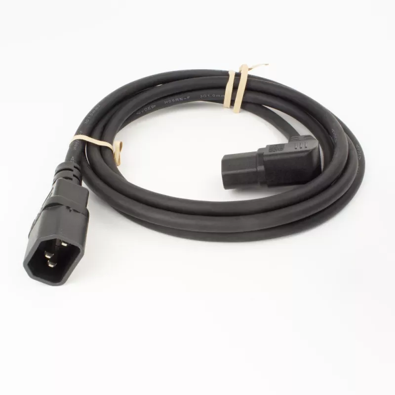 Cavo di alimentazione ACT C14 - C15 (angolare destra) IEC60320 nero 0,6 m
