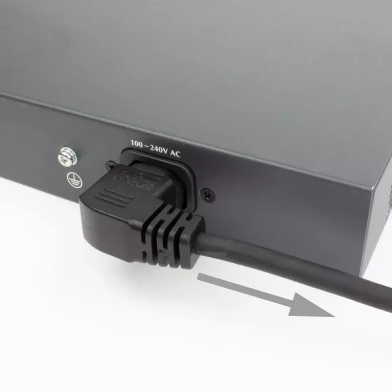 Cavo di alimentazione ACT C14 - C15 (angolare destra) IEC60320 nero 0,6 m