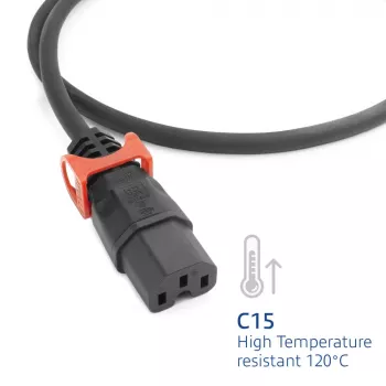 Cavo di alimentazione ACT C14 IEC Lock+ Dual Locking - C15 IEC Lock+ nero 2 m, PC3872