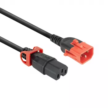 Cavo di alimentazione ACT C14 IEC Lock+ Dual Locking - C15 IEC Lock+ nero 3 m, PC3876