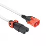 Cavo di alimentazione ACT C14 IEC Lock+ Dual Locking - C15 IEC Lock+ bianco 3 m, PC3879