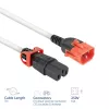 Cavo di alimentazione ACT C14 IEC Lock+ Dual Locking - C15 IEC Lock+ bianco 3 m, PC3879