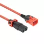 Cavo di alimentazione ACT C14 IEC Lock+ Dual Locking - C15 IEC Lock+ rosso 1 m, PC3869
