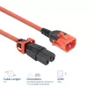 Cavo di alimentazione ACT C14 IEC Lock+ Dual Locking - C15 IEC Lock+ rosso 1 m, PC3869