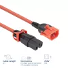 Cavo di alimentazione ACT C14 IEC Lock+ Dual Locking - C15 IEC Lock+ rosso 2 m, PC3873