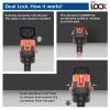 Cavo di alimentazione ACT C14 IEC Lock+ Dual Locking su C15 IEC Lock+ rosso, 3 m, 250 V 10 A
