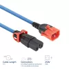 Cavo di alimentazione ACT C14 IEC Lock+ Dual Locking - C15 IEC Lock+ blu 1 m, PC3870