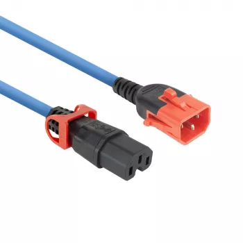 Cavo di alimentazione ACT C14 IEC Lock+ Dual Locking - C15 IEC Lock+ blu 2 m, PC3874