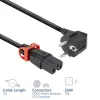 Cavo di alimentazione ACT spina CEE 7/7 (angolare) - C15 IEC Lock+ nero 1 m, EL603S