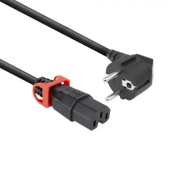 Cavo di alimentazione ACT spina CEE 7/7 (angolare) - C15 IEC Lock+ nero 2 m, EL604S