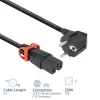 Cavo di alimentazione ACT spina CEE 7/7 (angolare) - C15 IEC Lock+ nero 2 m, EL604S