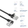 Cavo patch slimline ACT nero 1,5 m U/FTP CAT6A LSZH con connettori RJ45, 90° angolare sinistra su dritto