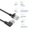 Cavo patch slimline ACT nero 1 m U/FTP CAT6A LSZH con connettori RJ45 90° angolare destra su dritto