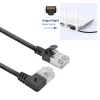 Cavo patch slimline ACT nero 1 m U/FTP CAT6A LSZH con connettori RJ45 90° angolare destra su dritto
