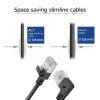 Cavo patch slimline ACT nero 2 m U/FTP CAT6A LSZH con connettori RJ45, 90° angolare destra su dritto