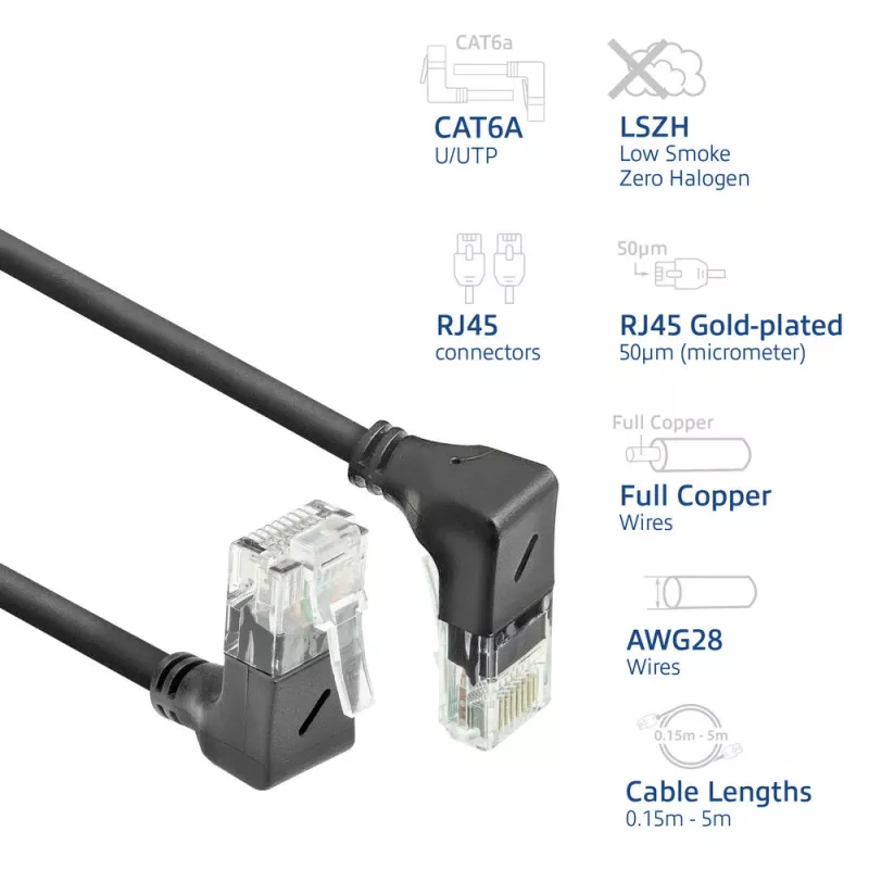 Cavo di rete ACT Cat6a U/UTP (UTP) DD7903 - RJ-45 su RJ-45, 3 m, nero