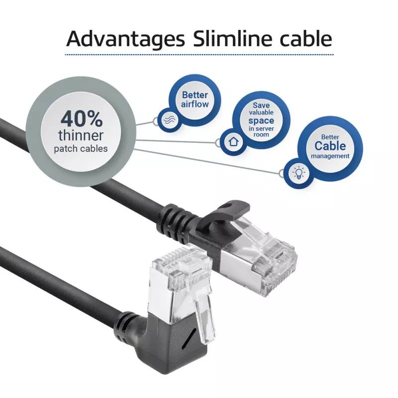 Cavo di rete ACT DA4901 Cat6a U/FTP (STP) nero 1 m con RJ-45 contatti dorati