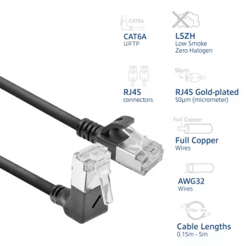 Cavo patch di rete ACT DA4905 Cat6a U/FTP (STP) RJ-45 a RJ-45 nero 5 m