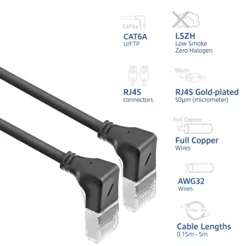 ACT Cat6a U/FTP (STP) cavo di rete DA5951 con RJ-45 a RJ-45, 1,5 m, nero