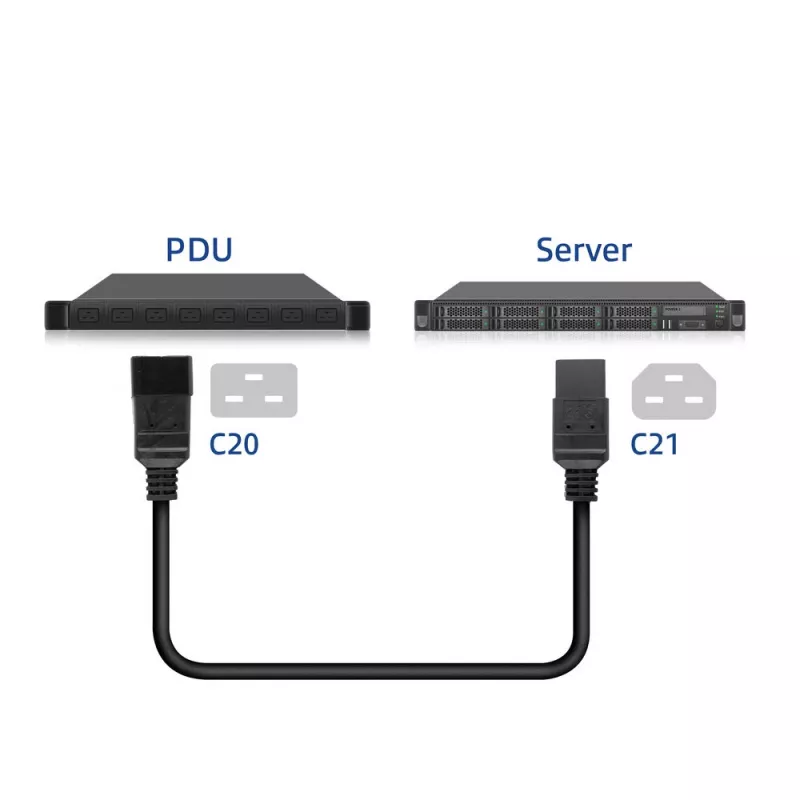 ACT cavo di alimentazione C20–C21 IEC60320 nero 1,5 m, 16 A, 250 V