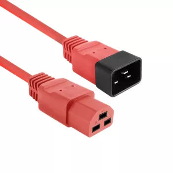 Cavo di alimentazione ACT C20–C21 IEC60320 rosso 3 m, 16 A, 250 V