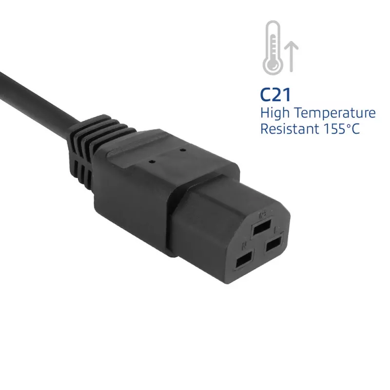 Cavo di alimentazione ACT C14 a C21 IEC60320 nero 1 m, 250 V, 10 A