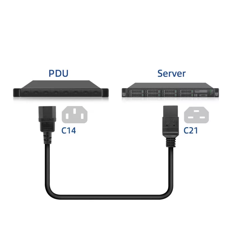 Cavo di alimentazione ACT C14 a C21 IEC60320 nero 1 m, 250 V, 10 A