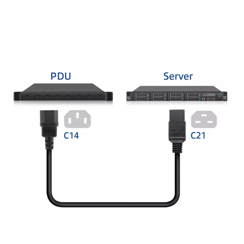Cavo di alimentazione ACT C14 a C21 IEC60320 nero 2,5 m, 250 V, 10 A