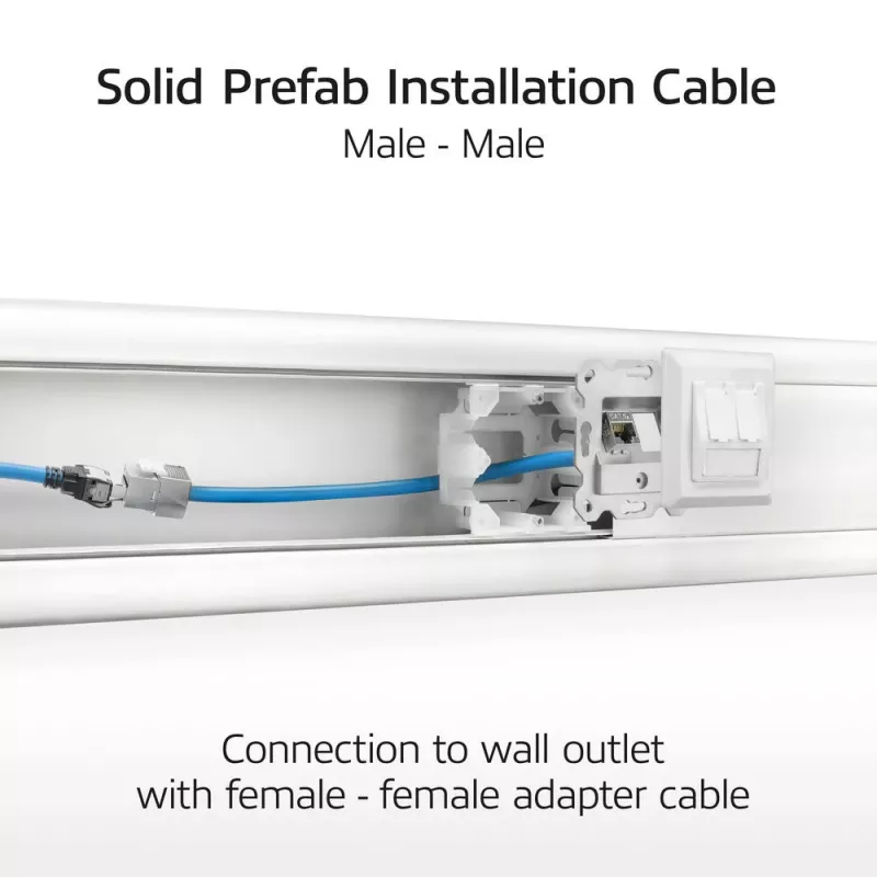 ACT blu 80 metri cavo di installazione S/FTP CAT6A B2ca PoE++ 100W solido preassemblato, connettore RJ45 – connettore maschio