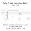ACT blu 80 metri cavo di installazione S/FTP CAT6A B2ca PoE++ 100W solido preassemblato, connettore RJ45 – connettore maschio