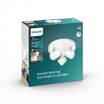 Lampada da soffitto/parete Philips Dimmabile LED Star 3x 16,5 W, 2700 K, 1500 lm, IP20, bianco