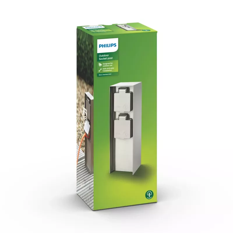 Presa da esterno Philips myGarden 171084716 acciaio inox IP44 50–60 Hz