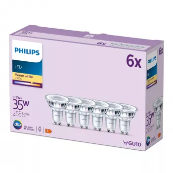 Faretto Philips 35W PAR16 GU10 x6, 3,5 W, 35 W, GU10, 255 lm, 15000 h, bianco caldo