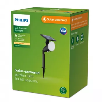 Faretti da terra/picchetti Philips Jivix 1,4 W, lampada da esterno a stelo/palo, nero, plastica, IP44, terrazza, giardino, III