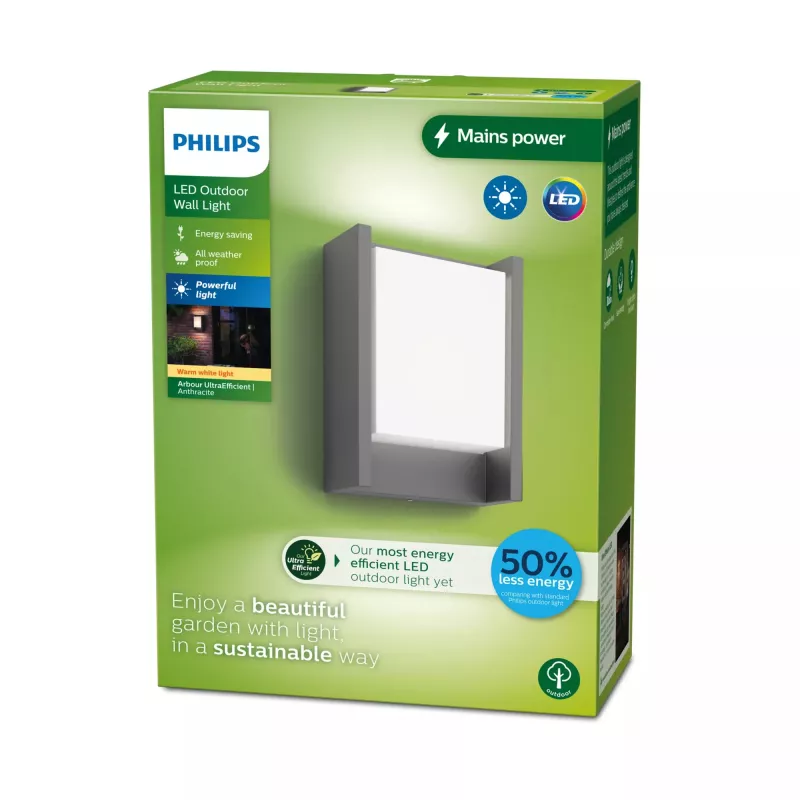 Applique da esterno Signify Philips Arbour 3,8 W LED antracite, 220–240 V, 1 luce