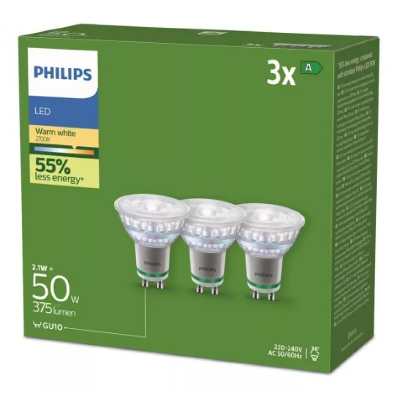 Lampadina LED Philips 929003634693 bianco caldo 2700 K 2,1 W GU10 A
