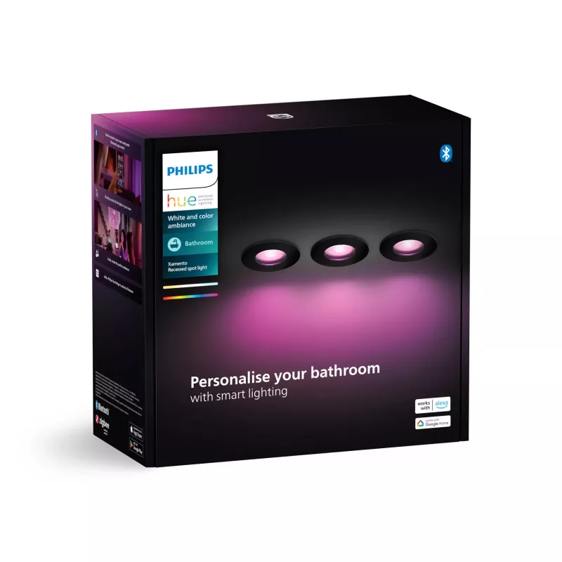 Philips Hue White and Colour Ambience confezione da tre Xamento faretto da incasso