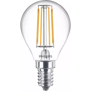 Lampadina filamento Philips candela trasparente 40W P45 E14 x6, 4,3 W, 40 W, E14, 470 lm, 15000 h